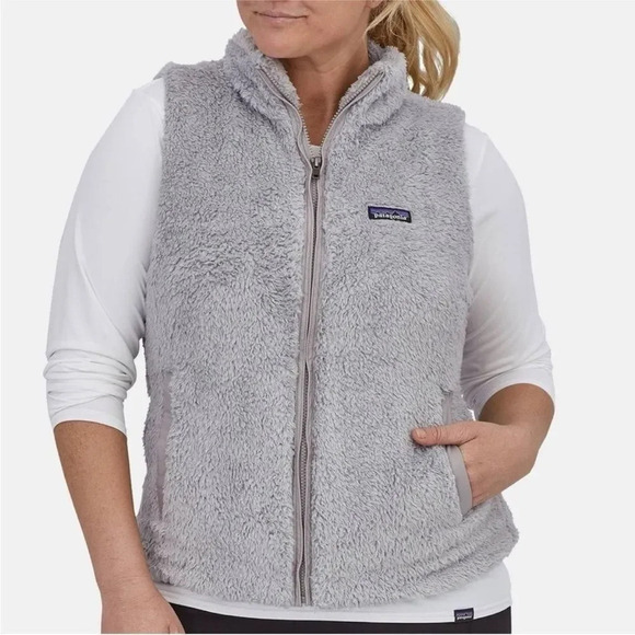 Patagonia Los Gatos Deep Fleece Light Gray Vest Size S - Picture 6 of 14